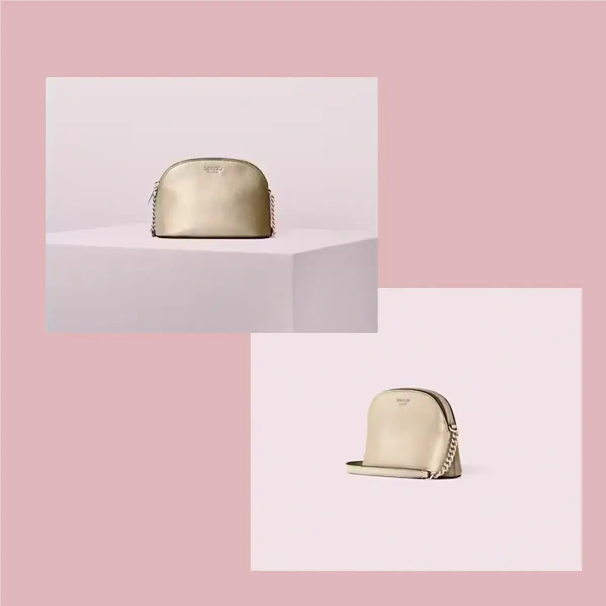 Kate Spade New York Small Dome Crossbody - Sylvia - Pale Gold - Perfect New
