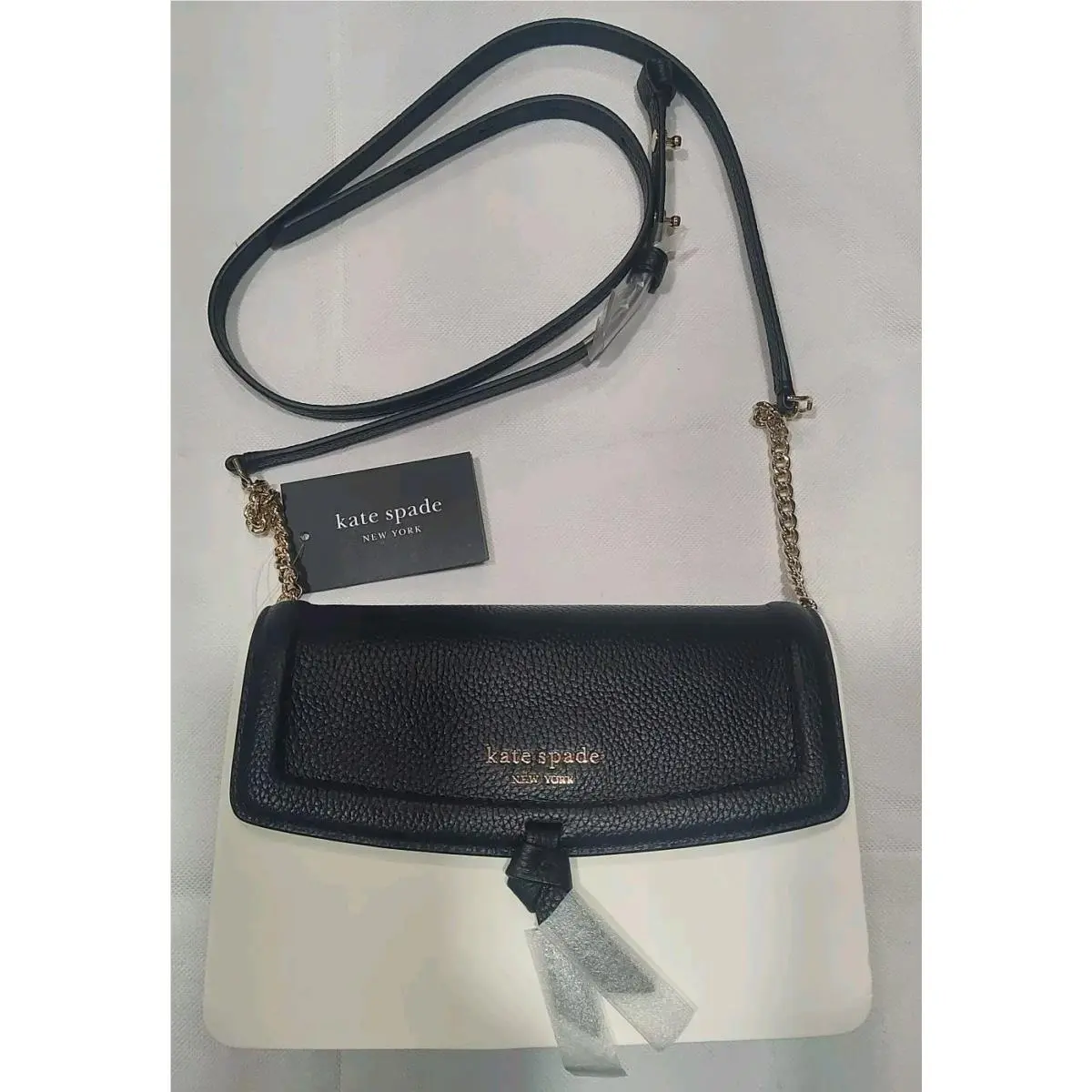 Kate Spade New York Knott Pebbled Leather Flap Crossbody Purse Bag