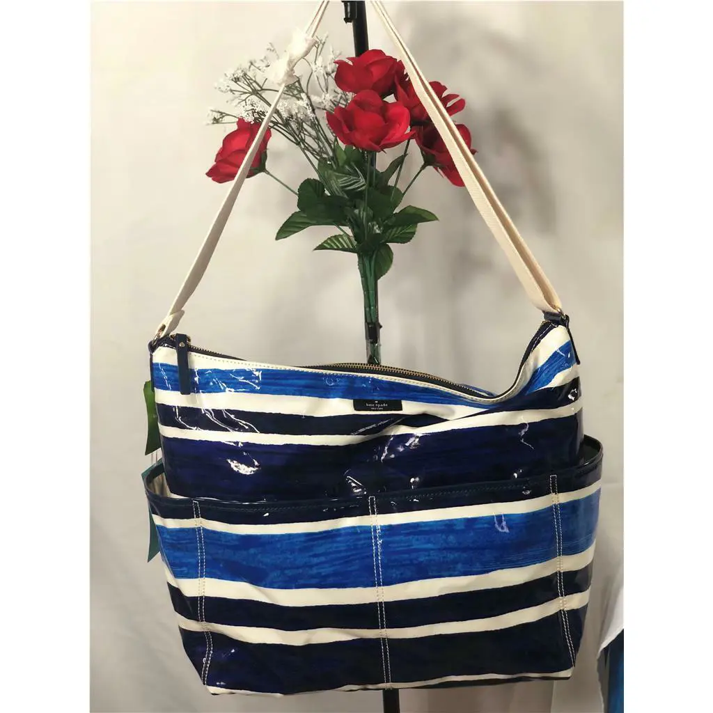 Kate Spade Daycation Serena Baby Bag in Blue/ White Capri Strips WKRU1561