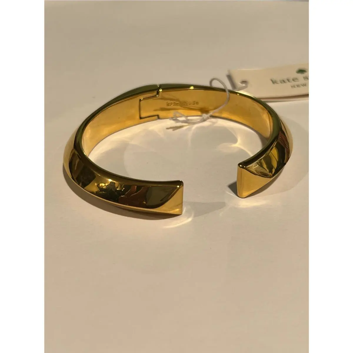Kate Spade Raise The Bar Cuff Hinged Bracelet Bangle Gold Tone Great Gift Idea