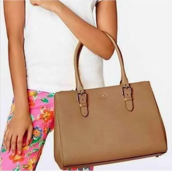 Kate Spade Charlotte Street Reena Shoulder Handbag Purse Dune Tan