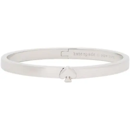 New Kate Spade Everyday Spade Thin Metal Bangle Silver Tone