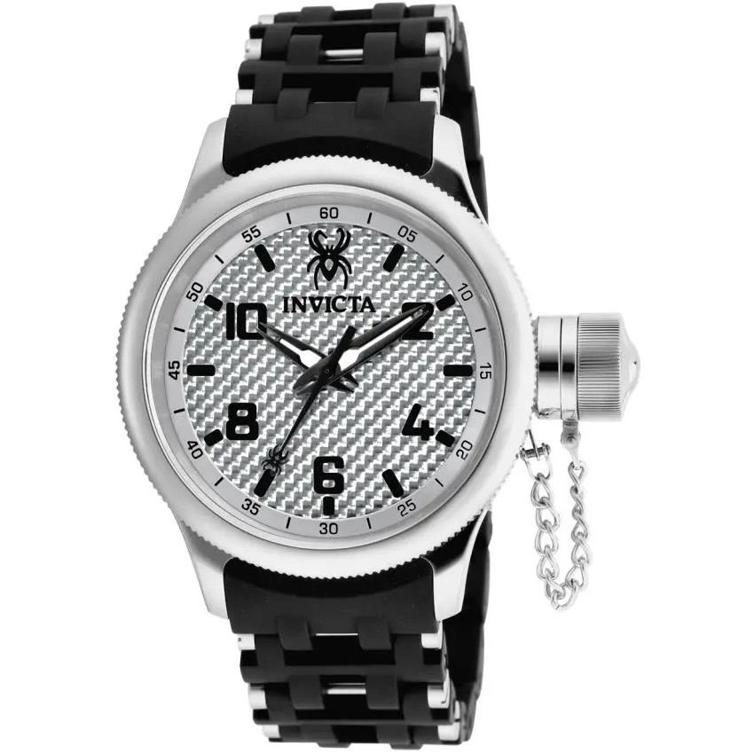Men`s 52mm Russian Diver Sea Spider Quartz Black Steel Tone Watch by Invicta
