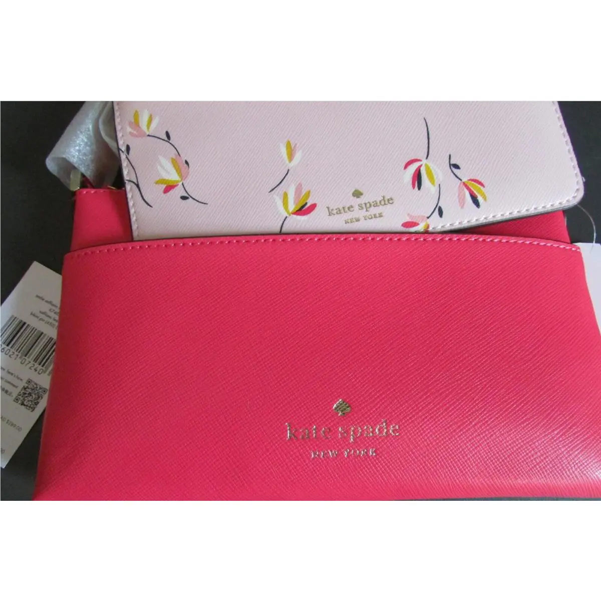 Kate Spade New York Sadie Cross Body Set Bikini Pink Saffiano Leather New