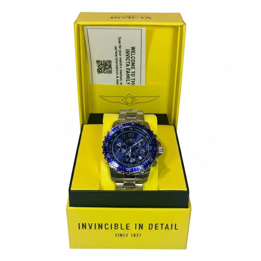 06621 Invicta Specialty Vector Field Mens 45mm Steel Watch 100M - Dial: Blue, Band: Silver, Bezel: Blue
