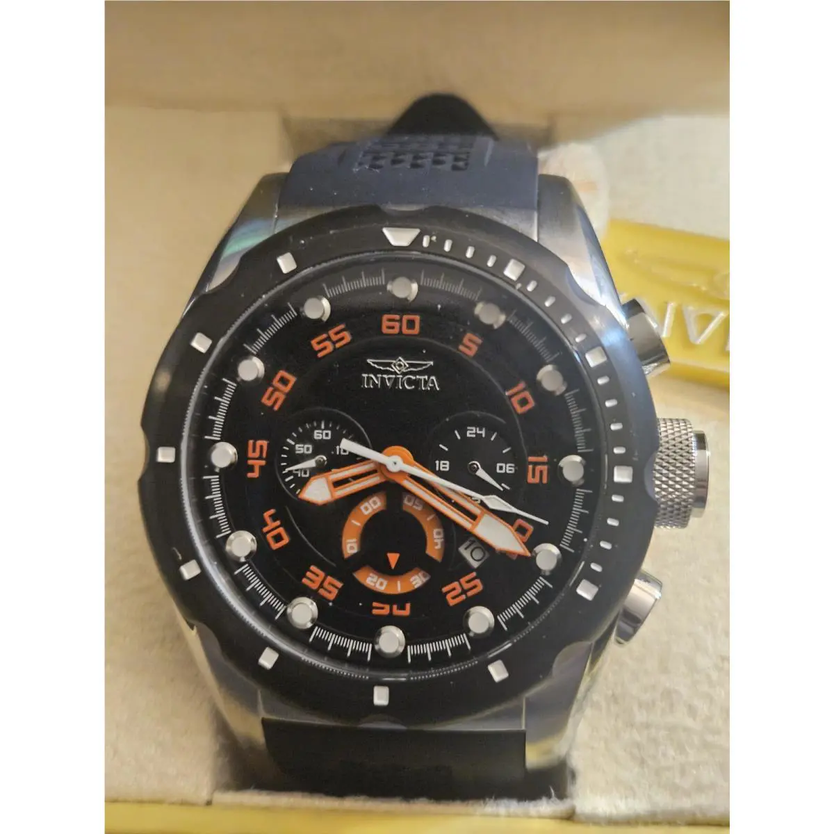 Invicta Speedway 50mm Men s Chronograph Watch Black Orange 20305 Beauty