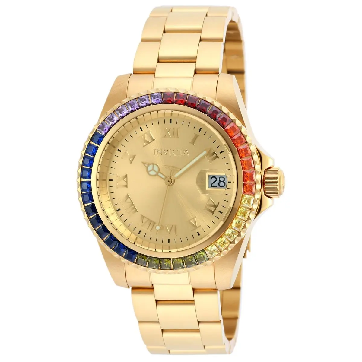 Invicta Angel Gold Dial Gold-plated Ladies Watch 20022