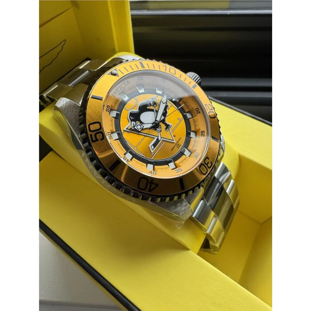 X Nhl Pittsburgh Penguins Mens Watch 47mm Silver/black 42242 by Invicta