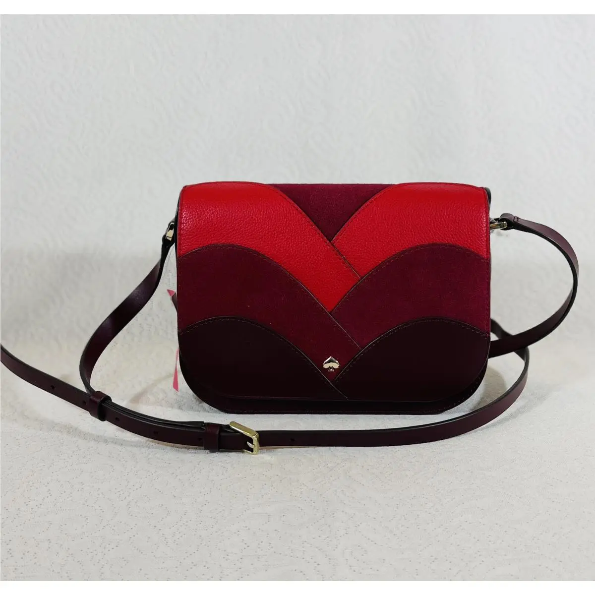 New Kate Spade New York Nadine Crossbody Patchwork Flap Leather Suede Bag