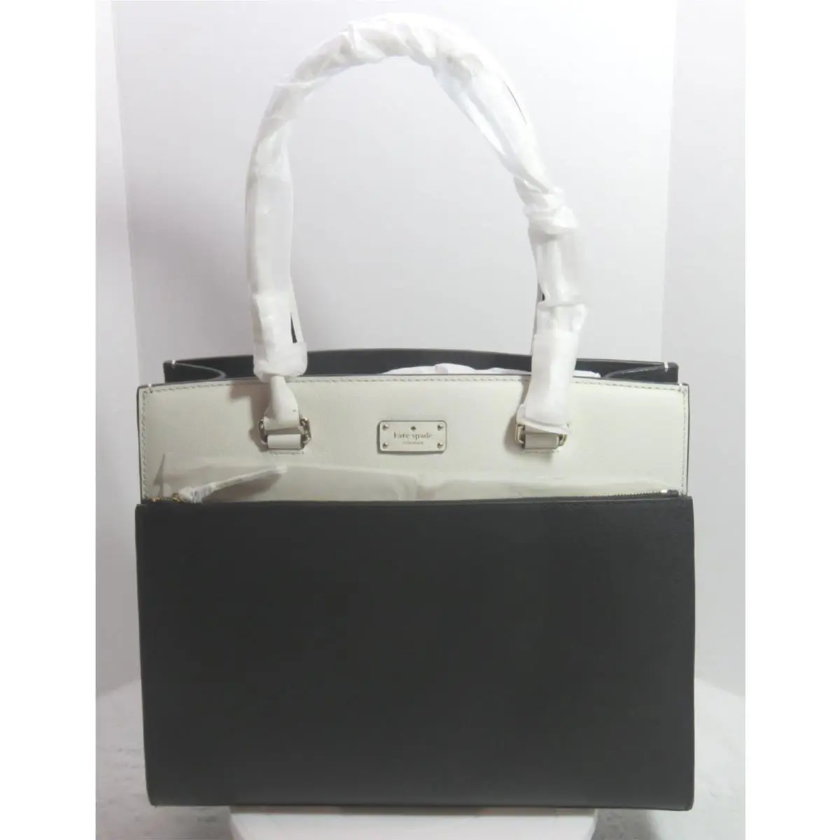 Kate Spade Maeve Black White Handbag Shoulder Bag Grove Street Structured