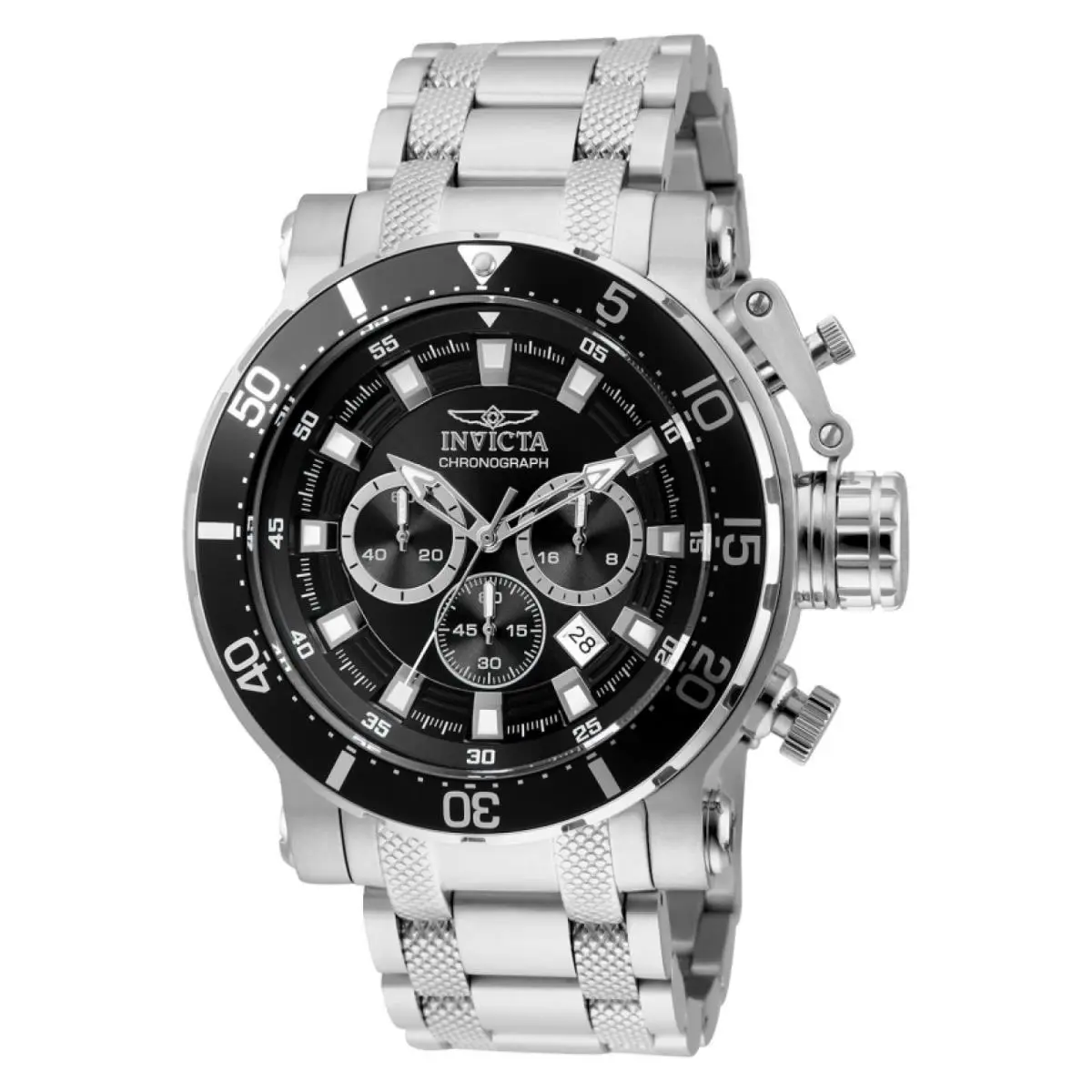 Invicta Coalition Forces Men`s 52mm Double Black Stainless Chrono Watch 32704
