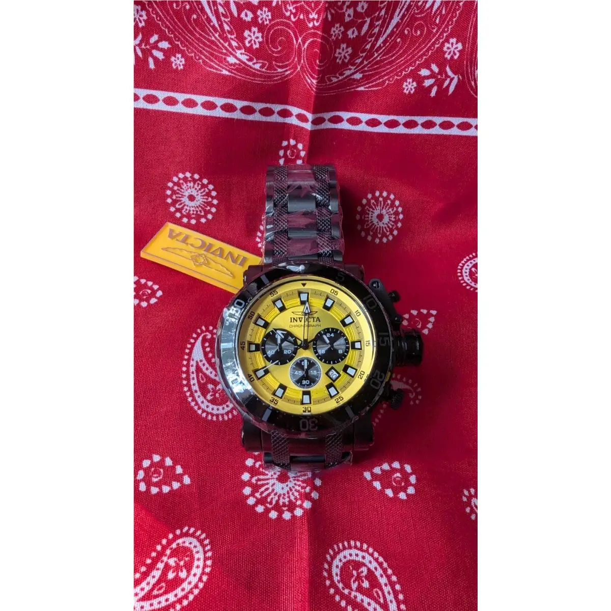 Invicta Coalition Forces Men`s Quartz 52mm Wristwatch - Silver - Dial: Black, Band: Silver, Bezel: Silver