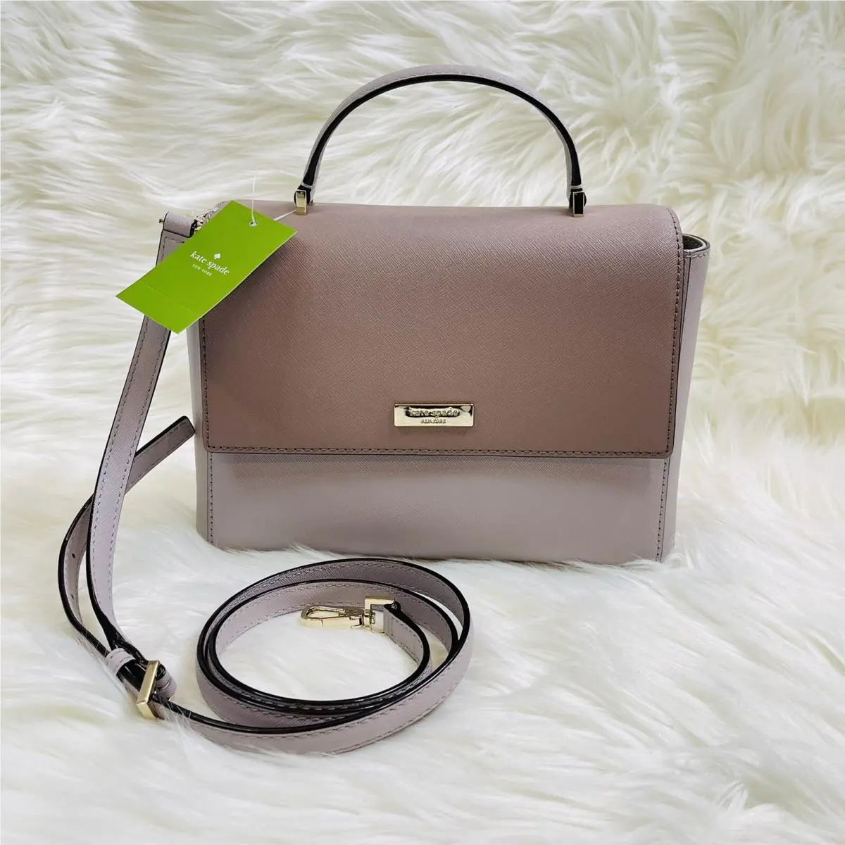 Kate Spade Neutral Colorblock Crossbody Hand Bag with Detachable Strap