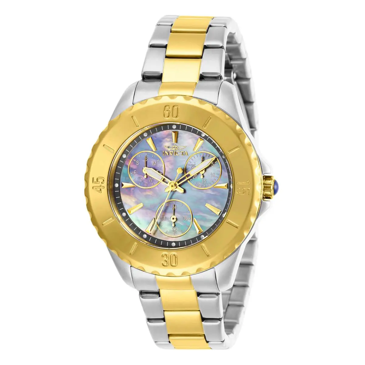 Invicta Women`s Watch Angel Quartz Gunmetal Oyster Dial Two Tone Bracelet 29112