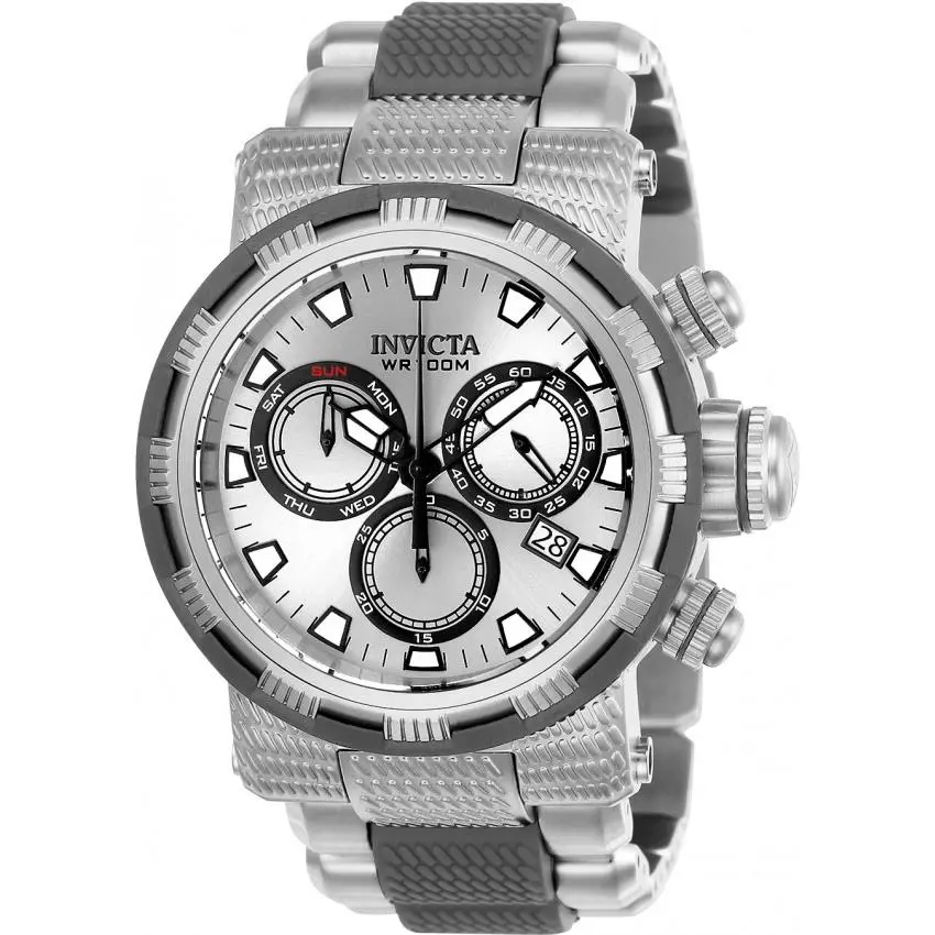 Mens Invicta 23977 Capsule Chronograph Silver Dial Two Tone Bracelet Watch