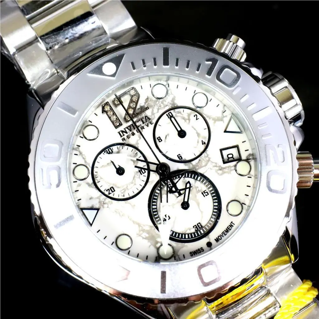 Invicta Masterpiece Reserve Grand Diver Howlite Steel Swiss Eta Diamond Watch