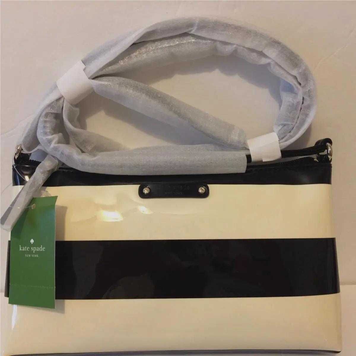 York Penn Valley Amy Crossbody Bag Black Cream Striped by Kate Spade
