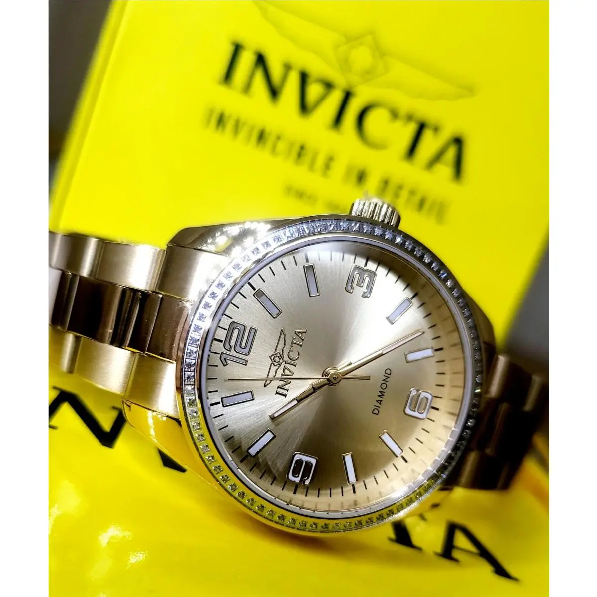 Invicta Elite Diamond 0.28 Carat Diamond Women`s Watch - 36mm Gold-tone