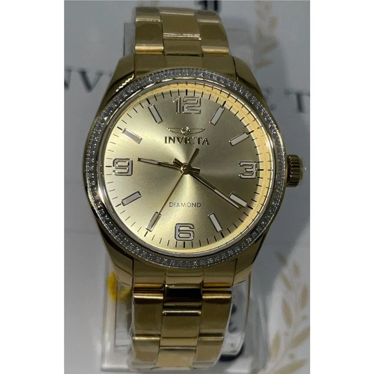 Elite Diamond 0.28 Carat Diamond Women`s Watch - 36mm Gold 48741 by Invicta