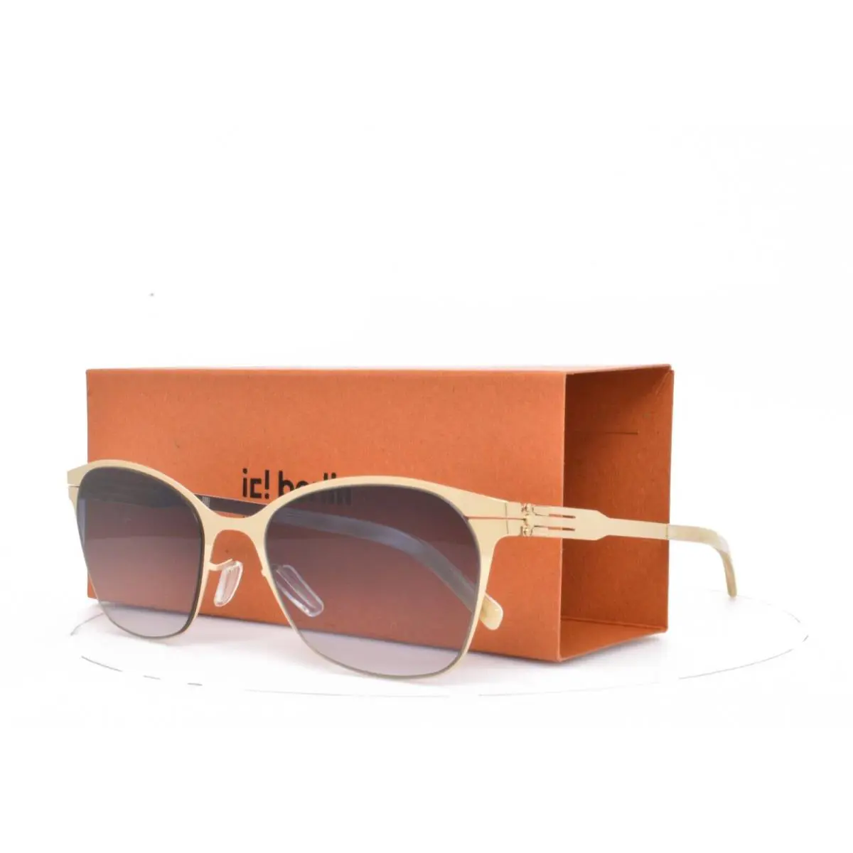 iC Berlin Sunglasses Tina H. Shiny Gold Frame Grey Lens 53-21-145
