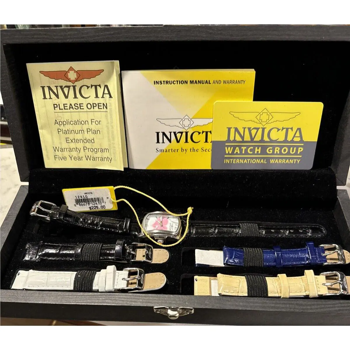 Invicta 12410 Women`s Interchangeable Leather Straps Watch in Case