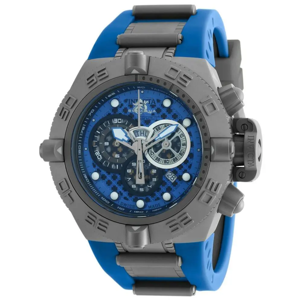 Mens Invicta 19475 Subaqua Noma IV Swiss Made Chronograph Blue Rubber Watch