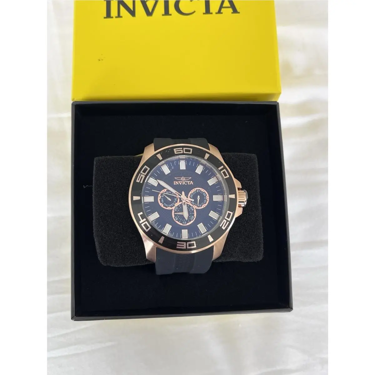 Invicta Pro Diver Impact 50mm Men`s Watch Rose Gold Black Quartz 33944