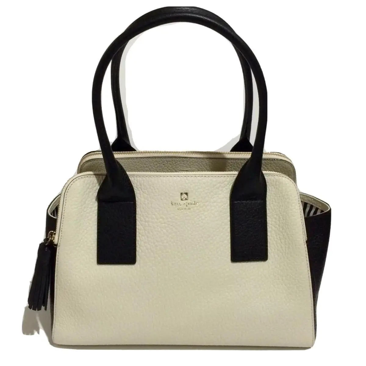 Kate Spade Southport Avenue Lydia Porcelin Blk Leather Satchel WKRU2720 Bag