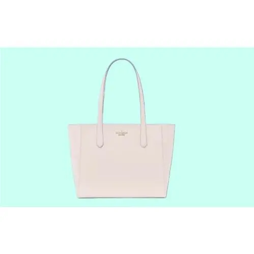 Kate Spade New Pink Medium Leather Tote w 2 Way Script Logo Lining