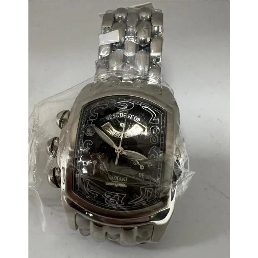 Invicta 2219 Swiss Stainless Steel Black Face Watch W/ Diamonds
