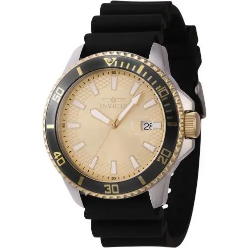 Invicta Men`s Pro Diver 45mm Pro Diver Quartz Gold/black/silver Tone Watch