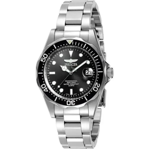 Invicta Pro Diver Quartz Black Dial Stainless Steel 38MM Men’s Dive Watch