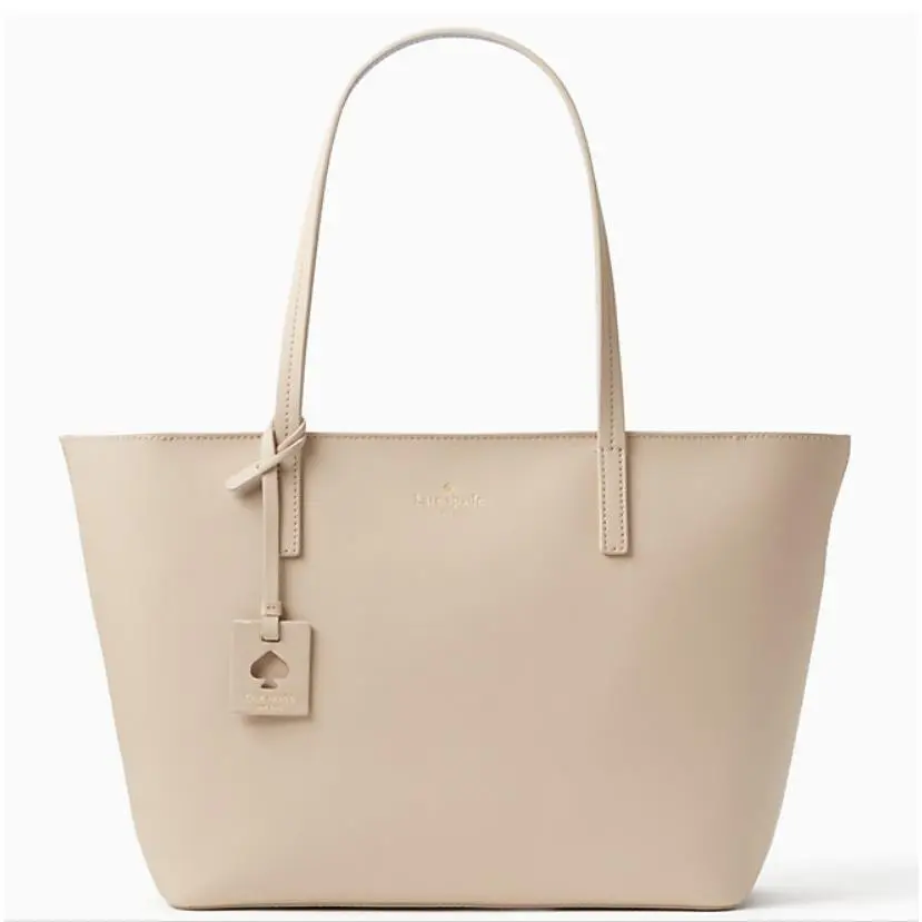 Kate Spade Scotts Place Lida Pumice/smoke Blue Leather Tote Bag
