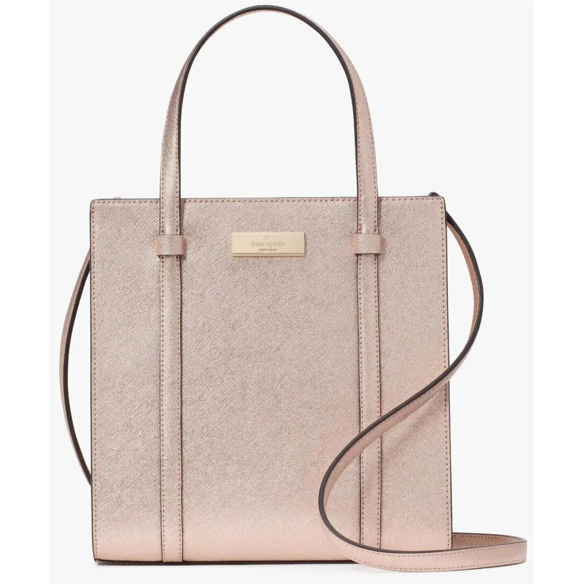 Kate Spade Kenzie Small Tote Bag KI916 Metallic Rose Gold Purse Retail