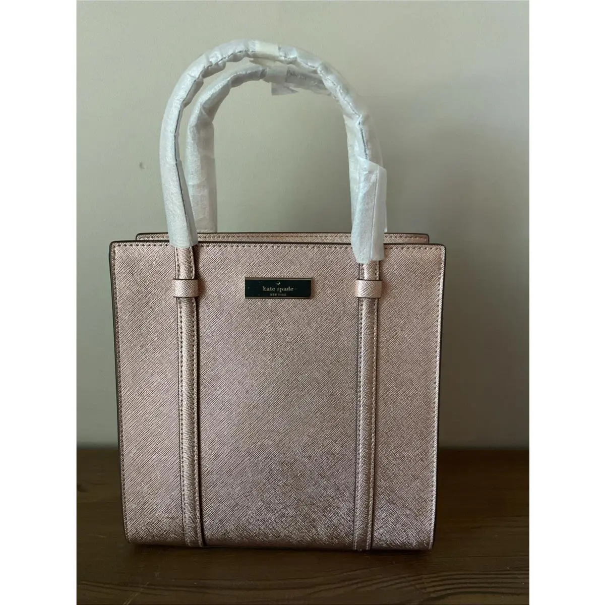 New  Mini Tote Metallic Saffia Rose Gold Kenzie Limited -msrp $329-NWT by Kate Spade