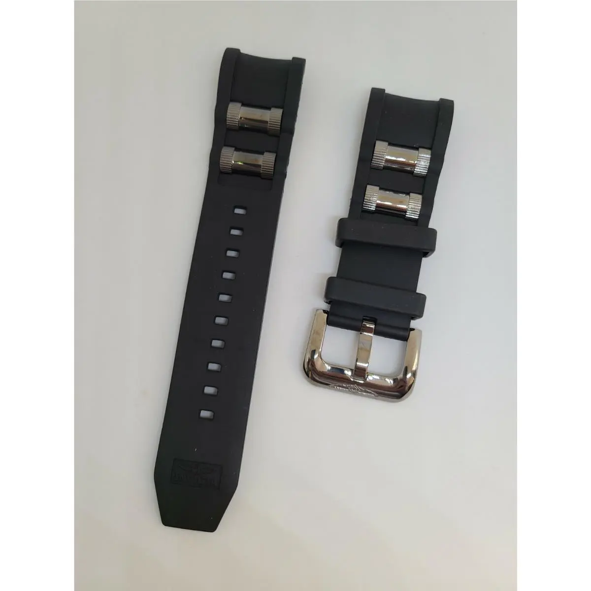 Invicta Russian Diver Black Polyurethane Strap Band Gunmetal Inserts