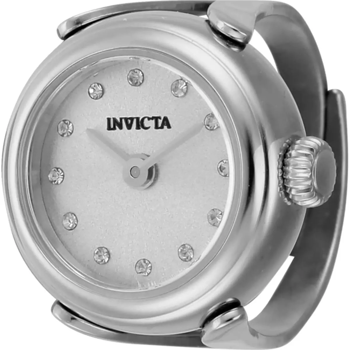 Women`s Ring Watch Mini Angel Stainless Steel Case Silver Dial 44480 by Invicta