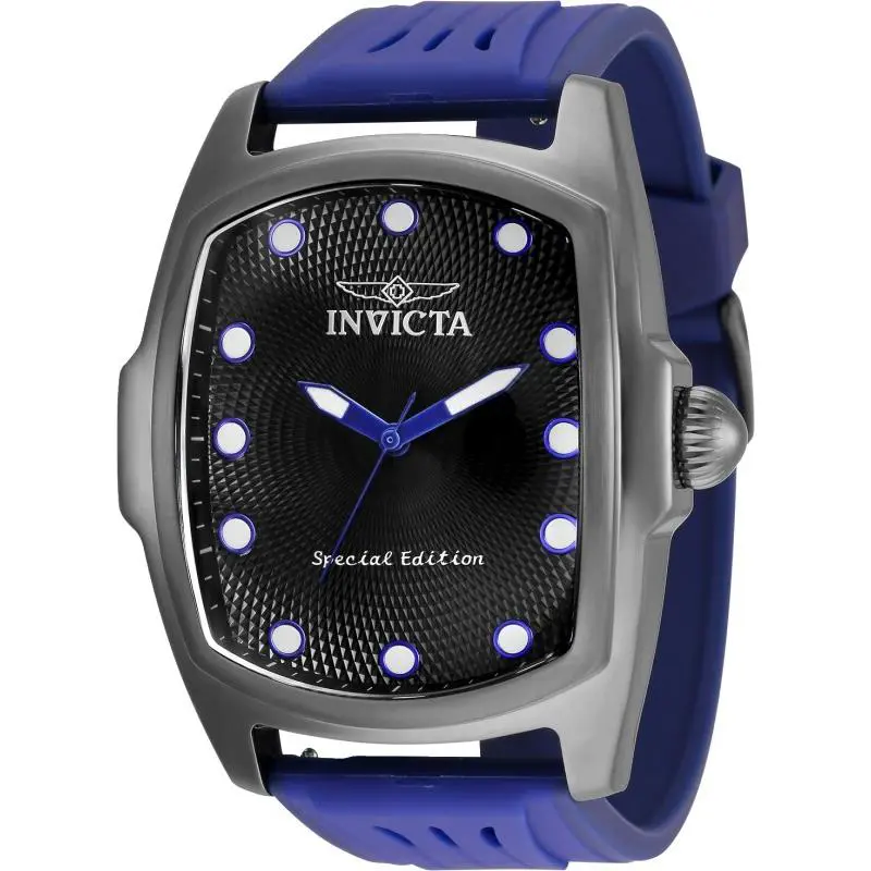 Invicta Lupah 36876 Silver Quartz 47Mm Blue Silicone Date Men`s Watch
