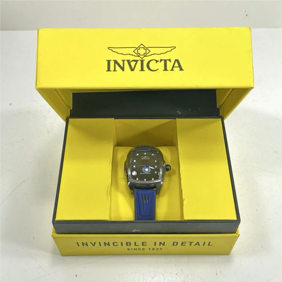 Invicta Lupah 36876 Silver Quartz 47Mm Blue Silicone Date Men`s Watch