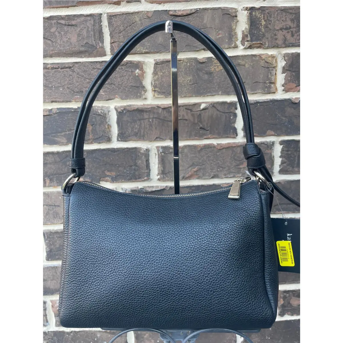 Kate Spade Knott Pebbled Shoulder Bag Black