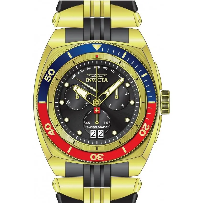 Invicta 44826 Swiss Made Flyback Sapphire 8040 Chronograph Black Watch 52MM