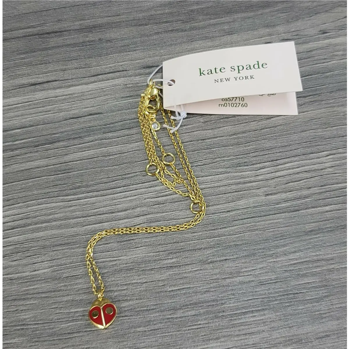 Kate Spade Necklace Heritage Enamel Spade Jewelry Gold Red