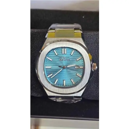 Speedway Men 41mm Singapore Quartz Turquoise Dial SS 50m Date Watch by Invicta