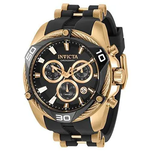 Invicta Men`s Bolt Chronograph Quartz 50MM Black Dial Silicone Watch 31316