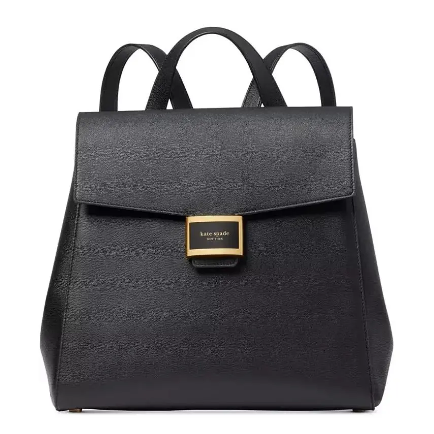 Kate Spade Katy Backpack Medium Flap Black Leather