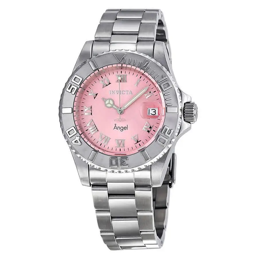 Invicta Angel Pink Dial Stainless Steel Ladies Watch 14360