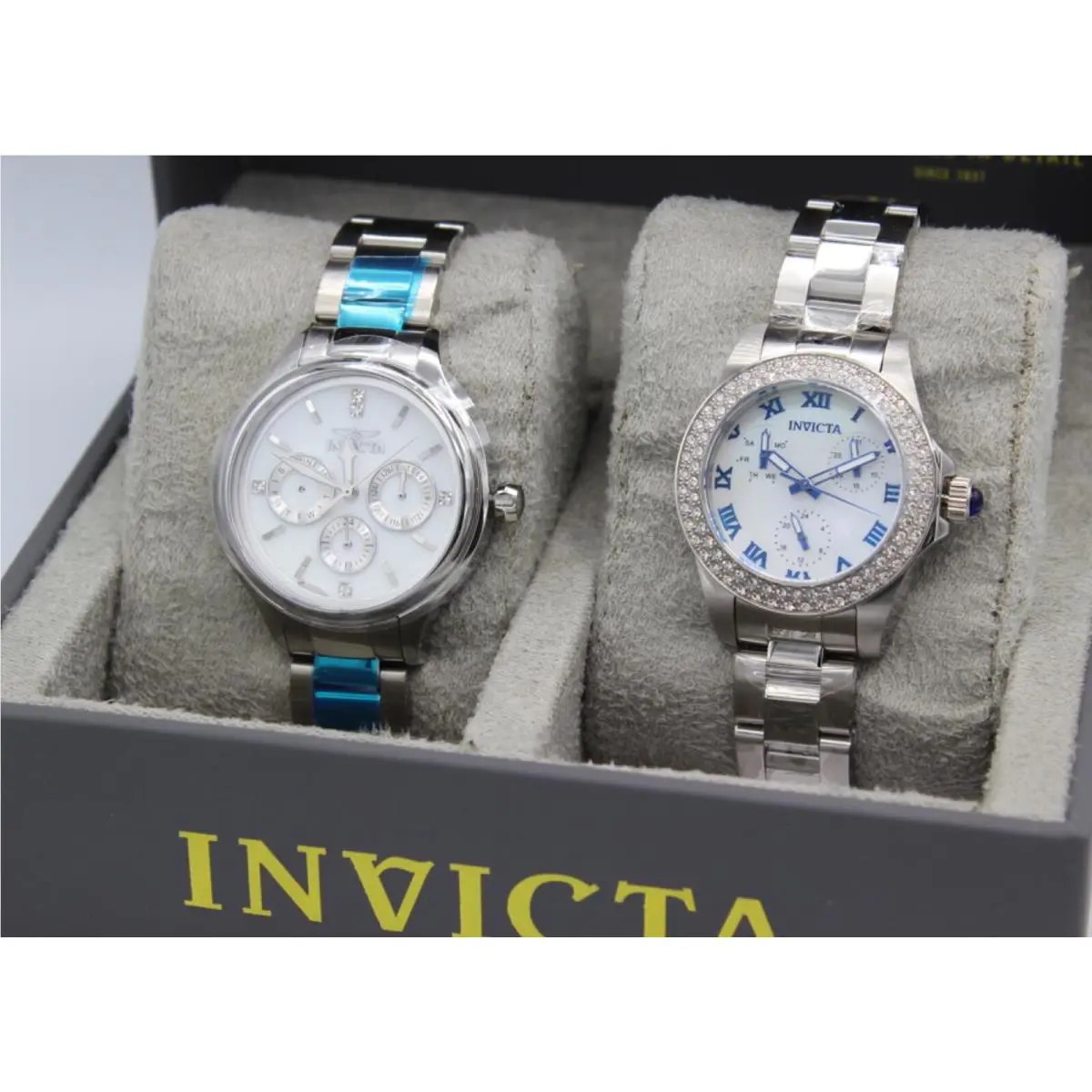 Invicta Angel Crystals Chronograph Silver Womens 28479 28656 Watch