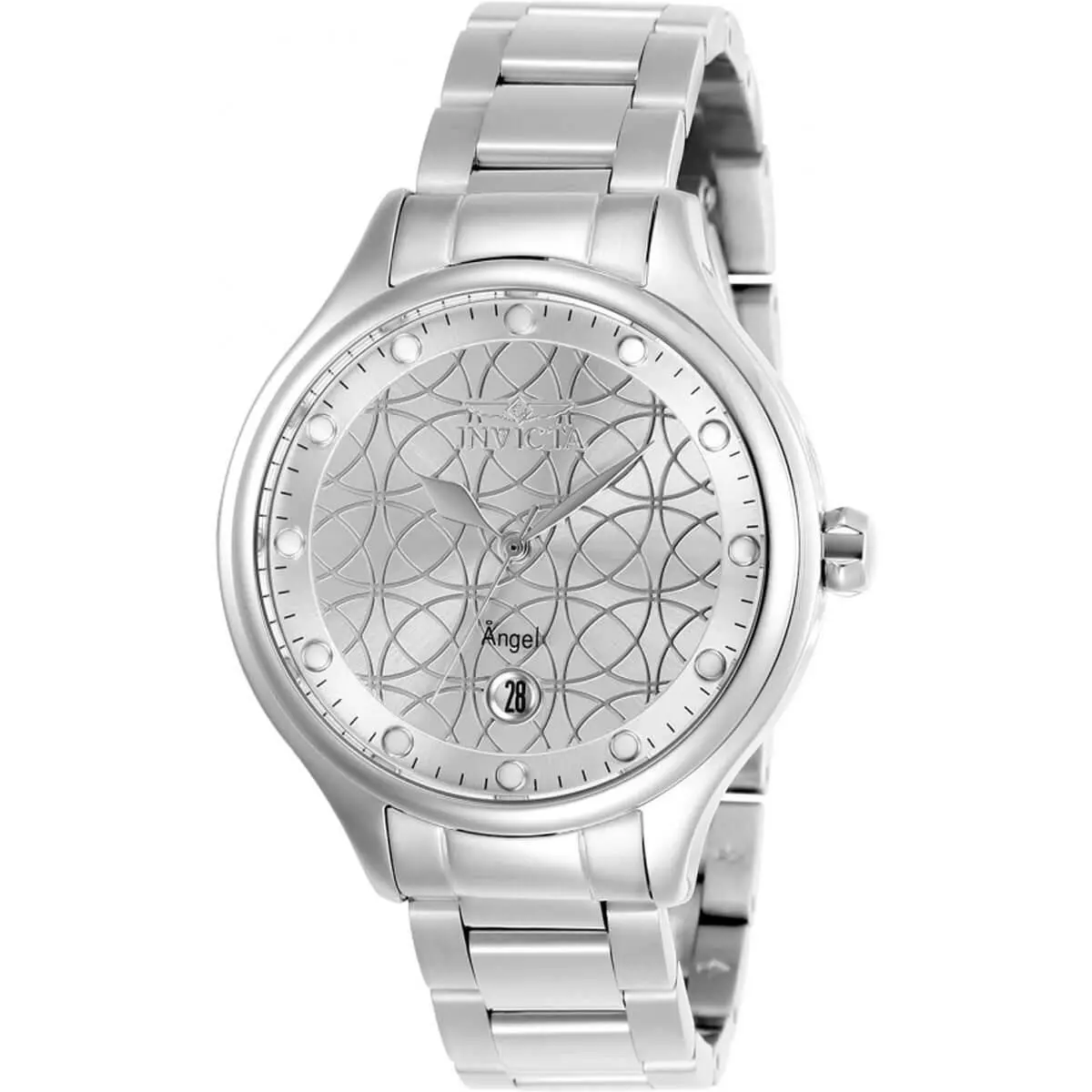 Invicta Women`s Watch Angel Quartz Silver Dial Stainless Steel Bracelet 27437 - Dial: Silver, Band: Silver