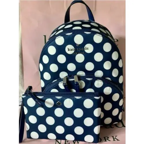 Kate Medium Karissa Seaside Nylon Backpack and Double Zip Wristlet