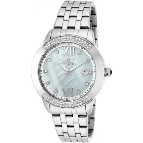 Womens Invicta 20312 Angel Mother of Pearl Dial Steel Bracelet Watch